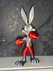 Statua Bugs Bunny Pugile argento rosso 33 cm