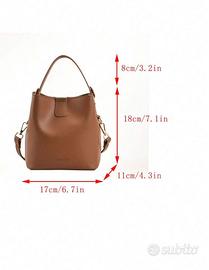 Borsa a secchiello color cuoio