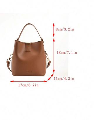 Borsa a secchiello color cuoio