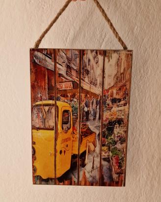 Quadretto decorativo in legno fatto a mano – stile