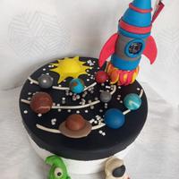 decorazioni torta in pasta di zucchero spaziale