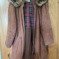 Giaccone vintage lungo in pelle da donna