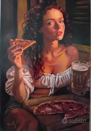 olio su tela applicata su telaio  60x40 