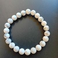 Braccialetto in Howlite Bianca Nuovo Pietre 8 mm