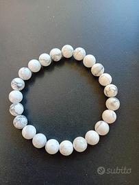 Braccialetto in Howlite Bianca Nuovo Pietre 8 mm