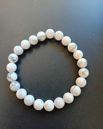 Braccialetto in Howlite Bianca Nuovo Pietre 8 mm