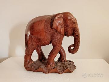 Elefante grande in legno Africano Anni 60/70