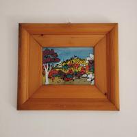 quadro arte naif - G. Kubic - Paesaggio collinare