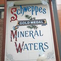 QUADRO SPECCHIO SCHWEPPES MINERAL WATERS GOLD 