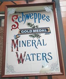 QUADRO SPECCHIO SCHWEPPES MINERAL WATERS GOLD 
