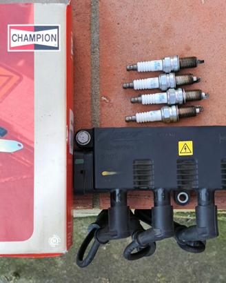 kit accensione champion bobina cavi e candele fiat