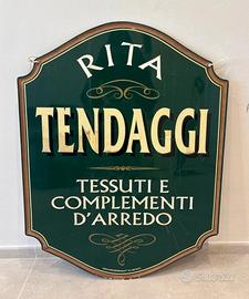 Insegna vintage bifacciale Rita Tendaggi