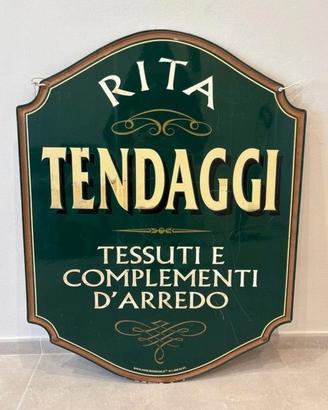 Insegna vintage bifacciale Rita Tendaggi