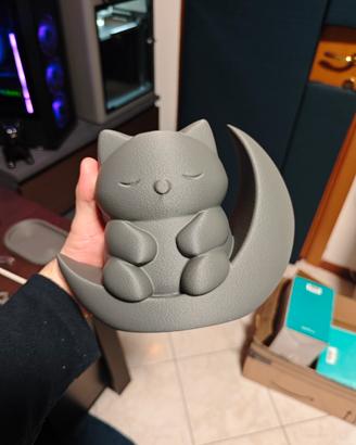 Statua decorativa gatto e luna - stampa 3D