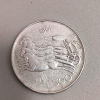 moneta 500 lire argento centenario 1961