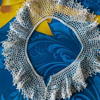 Vintage colletto uncinetto a mano 1970 unico