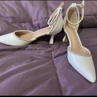 scarpe bianche  con tacco