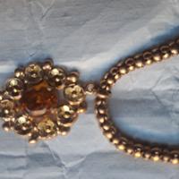 COLLANA ORO 18K 750 CON METAGLIONE AMBRA NUOVISSIM