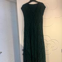 Abito elegante pizzo verde Massimo Dutti