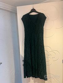 Abito elegante pizzo verde Massimo Dutti