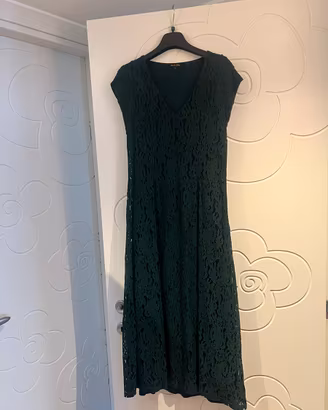 Abito elegante pizzo verde Massimo Dutti