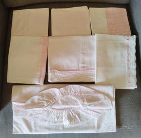 Set 7 Pezzi culla neonato - 6 Federe + 1 Lenzuolo 