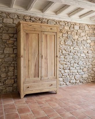 ANTICO ARMADIO IN LEGNO MASSELLO NATURALE