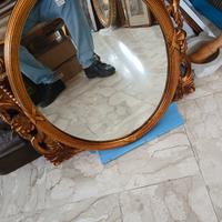 specchio in legno intagliato oro a foglia 