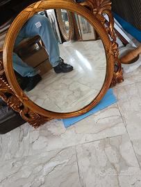 specchio in legno intagliato oro a foglia 