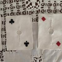 Sottobicchieri vintage ricamati carte da gioco
