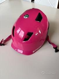 Casco bici btwin fucsia bambini