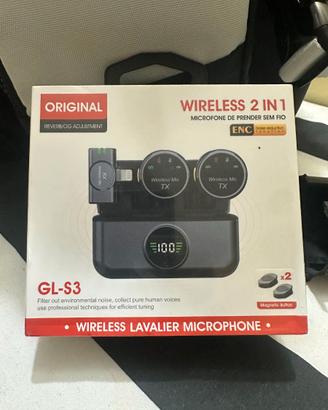 Microfono lavalier wireless 2-in-1, modello GL-S3