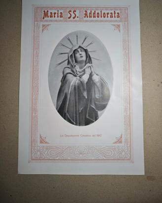 1912 Stampa Madonna Addolorata Maria 32x22cm 