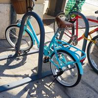 bici pieghevole Graziella azzurro celeste