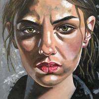 Ritratto donna a olio Sitelli 50x50x4