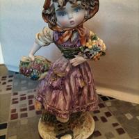 Bambina con cesto di fiori Capodimonte 