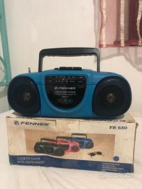 Radio mangiacassette anni 90 FENNER blu