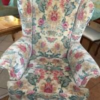 Coppia poltrone Bergere in velluto di lino