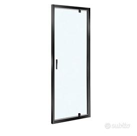 Porta doccia battente 90x200 profilo nero
