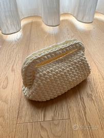 borsa uncinetto clutch bag bianco panna