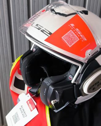 casco modulare LS2 FF399 VALIANT GLOSS WHITE Nuov 