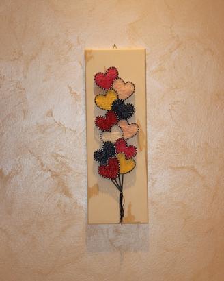 Quadro con cuoricini realizzato a mano