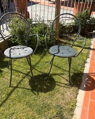 Sedie da giardino in ferro battuto