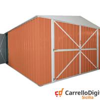 Box acciaio garage lamiera 360x600 legno chiaro