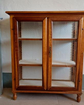 Vetrinetta in legno di noce con ante in vetro – 90