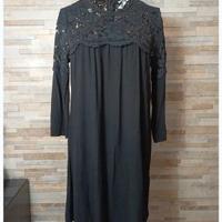 Vestito Nero con Inserto in Pizzo – H&M