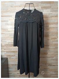 Vestito Nero con Inserto in Pizzo – H&M