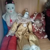 Tris Bambole Pierrot Vintage - 2 Grandi + 1 Piccol