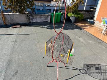 Porta gabbie uccellini + vaso fiori .