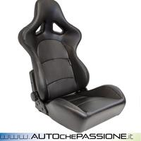 Sedile sportivo ecopelle nera tipo BS2